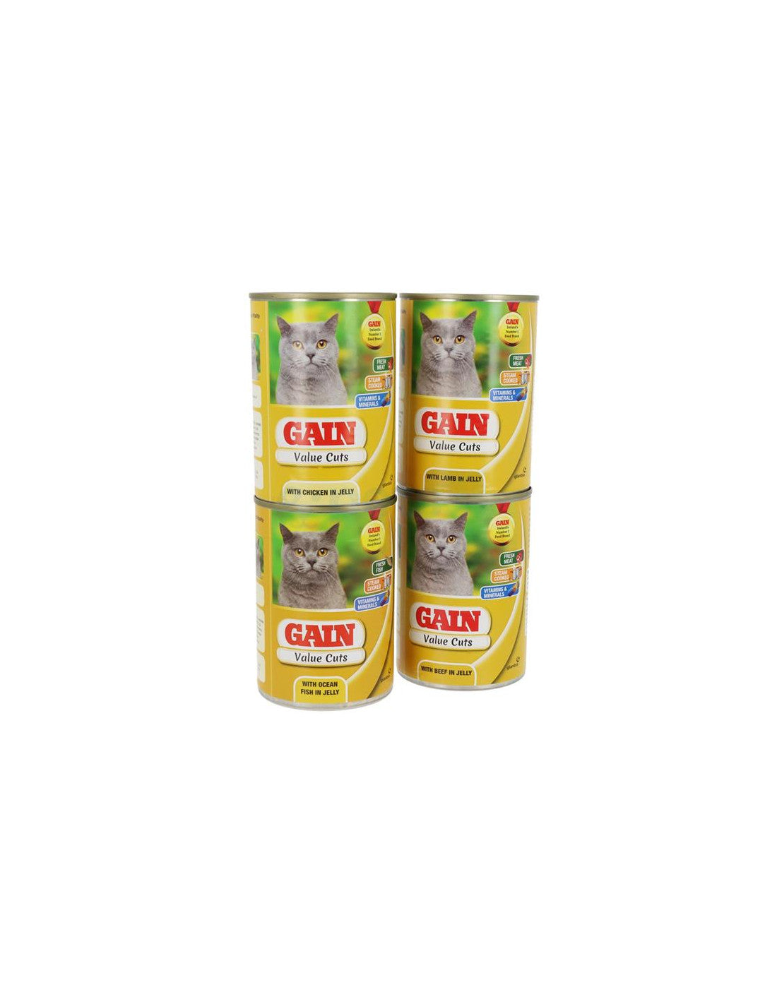 GAIN VALUE CUTS TINNED CAT FOOD 12PK